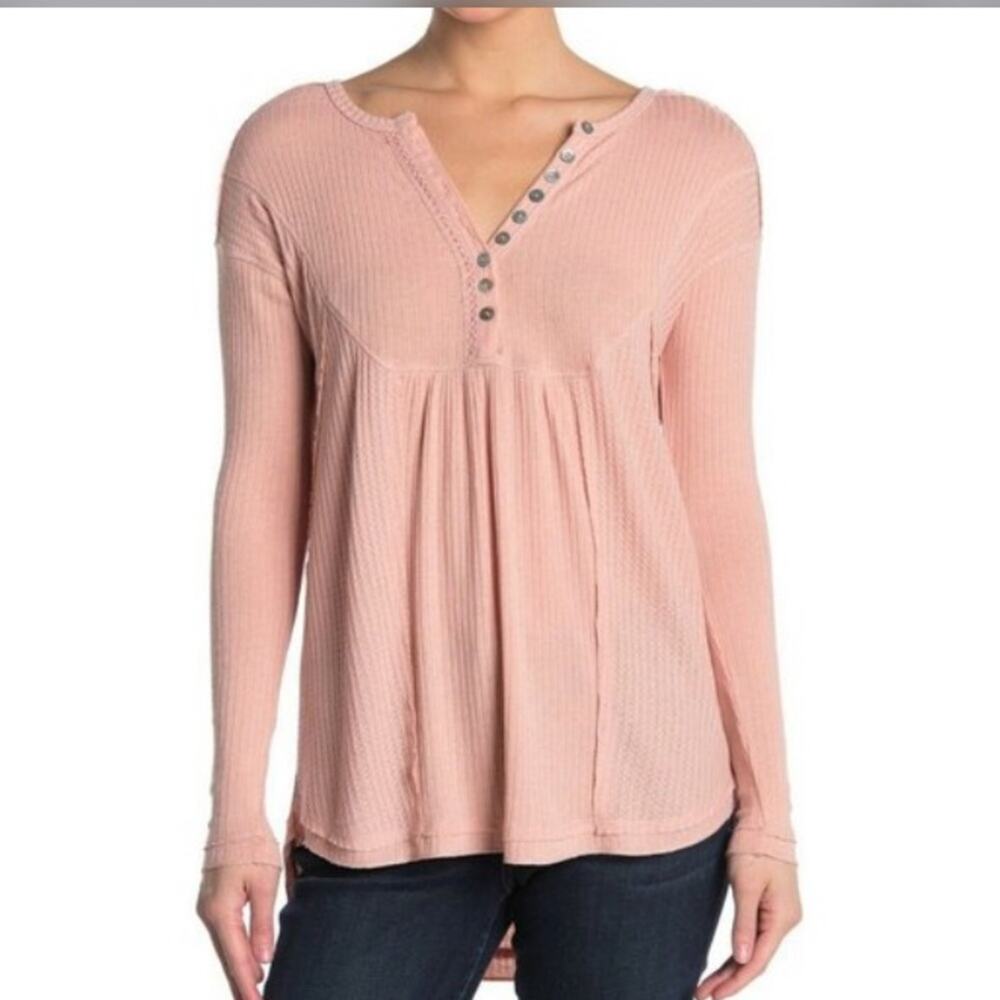 Sweet Romeo Waffle Knit Oversized Henley Size XS